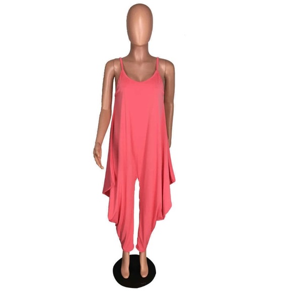 Solid Color loose Jumpsuit - Picture 2 of 4